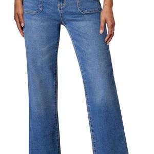 High-Rise Blue Wide-Leg Jeans